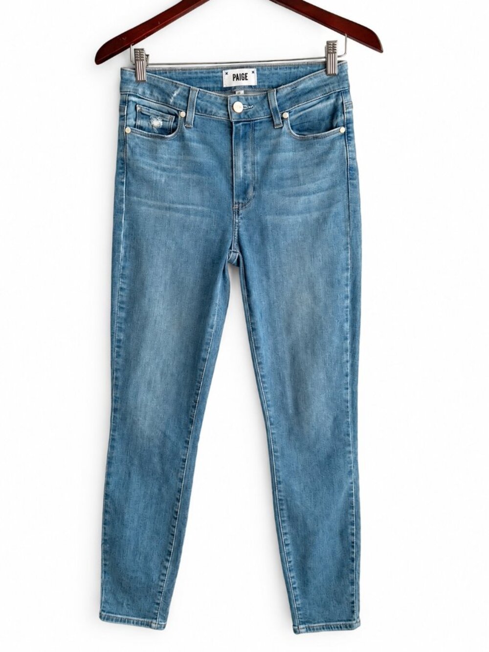 PAIGE HOXTON ANKLE Light Blue High-Rise Skinny Jeans Size 27